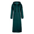thumbnail image 4 of Gspmoly Robes d'Été, Mode pour Femmes Col Rond Hiver Chaud Couleur Manches Longues Poche Longue Robe Robe de Cocktail Liquidation, 4 of 6
