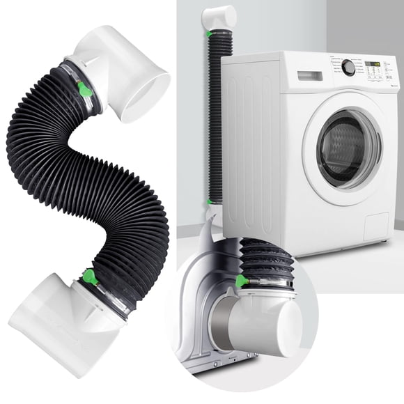 Boyau d'Aération de Sécheuse pour Espace Étroit, Coude d'Aération de Sécheuse à 90 Degrés, Mieux Que Trousse de Connecteur Magnétique d'Aération de Sécheuse, Accessoire de Boyau d'Aspirateur de Sécheuse