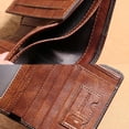 thumbnail image 4 of Portefeuille pour Hommes en Cuir Véritable RFID Antivol Multifonction Rétro Grande Capacité Pliable Porte-Cartes - Brun, 4 of 6