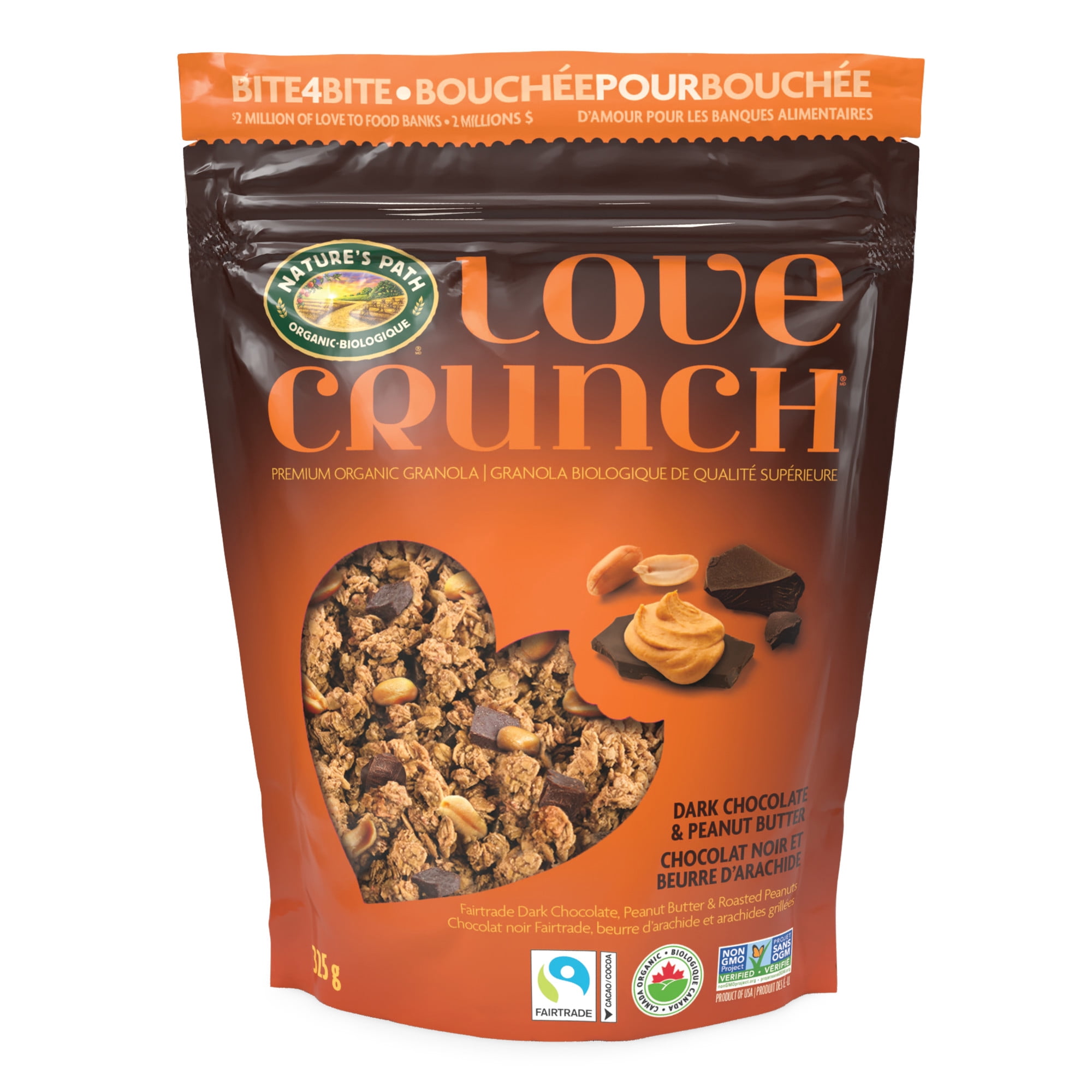 Granola biologique de qualité supérieure Love Crunch au chocolat noir et beurre d’arachide