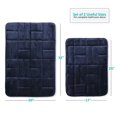 thumbnail image 2 of Clara Clark Bathroom Rugs, Velvet Memory Foam Bath Mat, Ultra Soft Non Slip and Absorbent - Tiled - Set of 2 - Navy, 2 of 6