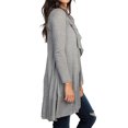 thumbnail image 3 of Femmes Volant Ouvert avant Couleur Unie Cardigan à Manches Longues Haut, 3 of 7