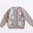 thumbnail image 2 of Glisme Girls Sweater Easter Outfit Toddler Rabbit Bunny Sweaters Coat Lightweight Top Clothes Grey , 2-3 Years, 2 of 4