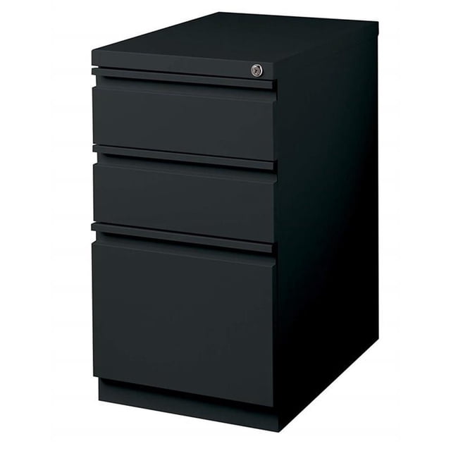 Cooper Classeur Mobile Moderne en Métal à 3 Tiroirs de 20 Pouces, Noir