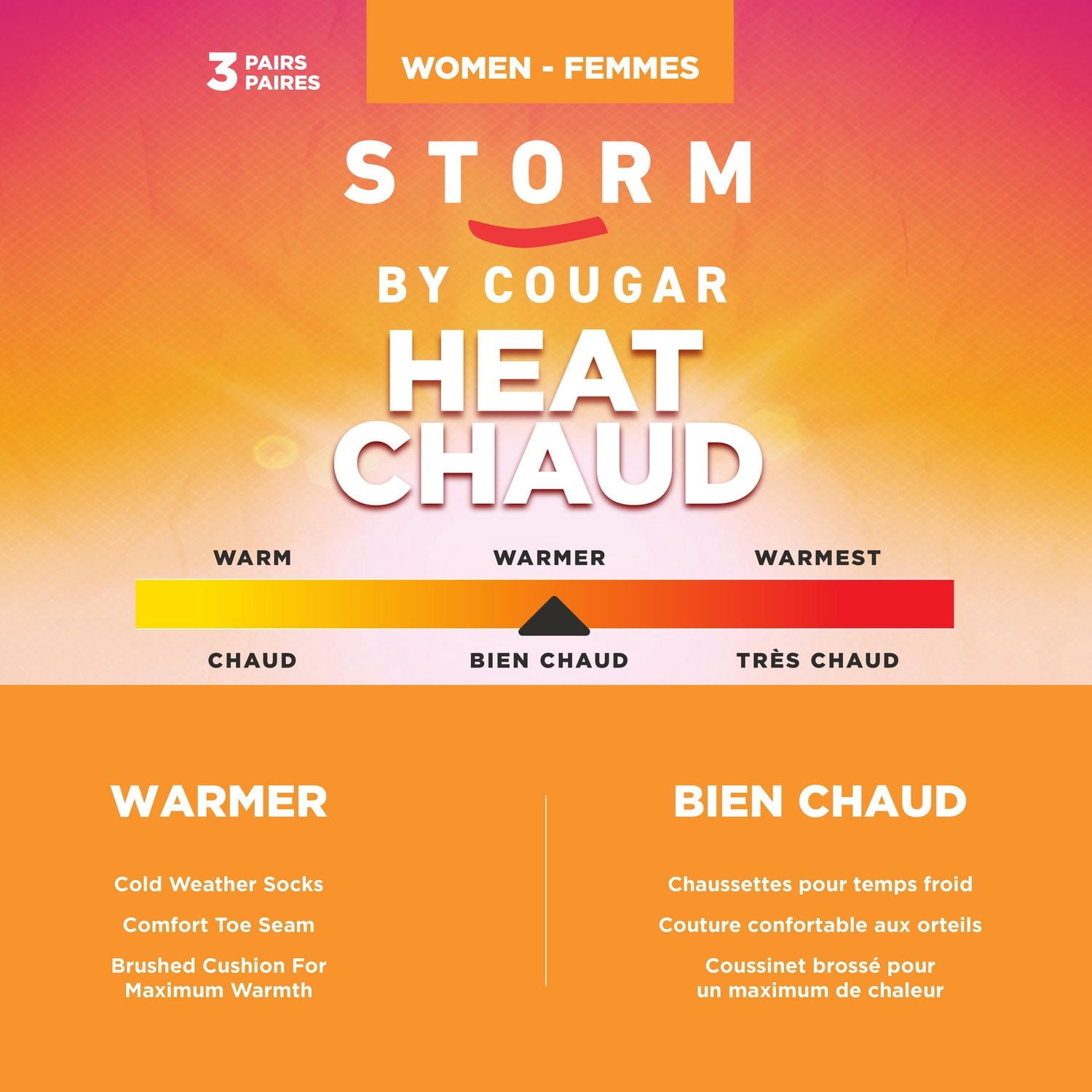 Chaussettes tube thermiques chaudes pour femmes, 3 paires
