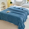 thumbnail image 2 of Colorful 79X71 Inch Flannel Blanket, Soft & Warm, Solid Color, For Sofa & Bed, All-Season Use, Machine Washable, 2 of 6