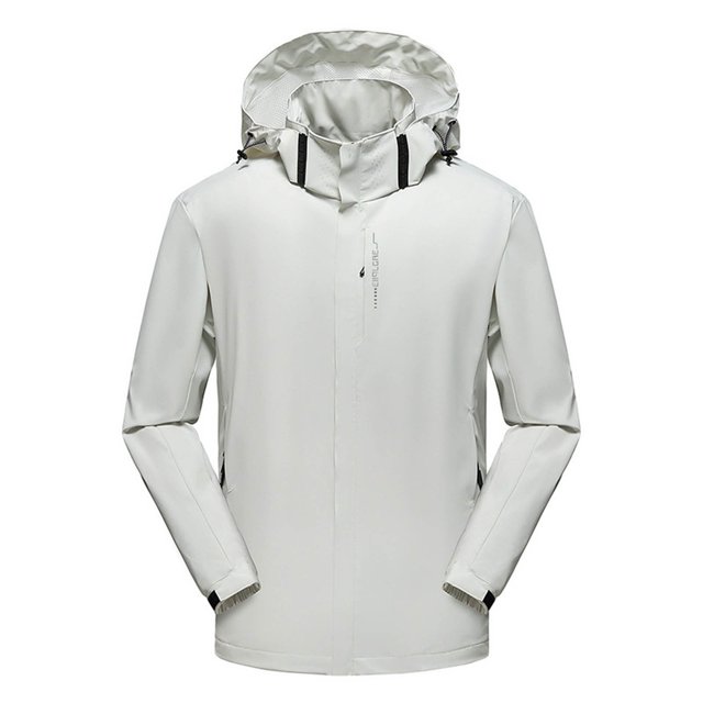 IROINNID Manteau Extérieur pour Homme en Solde Confortable de Randonnée Coupe-Vent Imperméable à Capuche Manteau à Manches Longues Manteau à Capuche & Vestes, Blanc