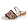 thumbnail image 1 of IUJSOY Womens Platform Sandals Summer Single Band Backless Slides Open Toe Espadrille Wedge Sandals, 1 of 6