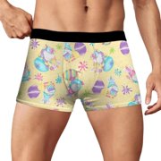 FhsagQ Underwear Breathable Underwear for Men Cotton Comfortsoft Mens Easter Underwear Breathable Trend Novel Digital 3D Printed Boxers Underwear Men's Underwear Boxers Brief Super Fit Yellow XXXL
