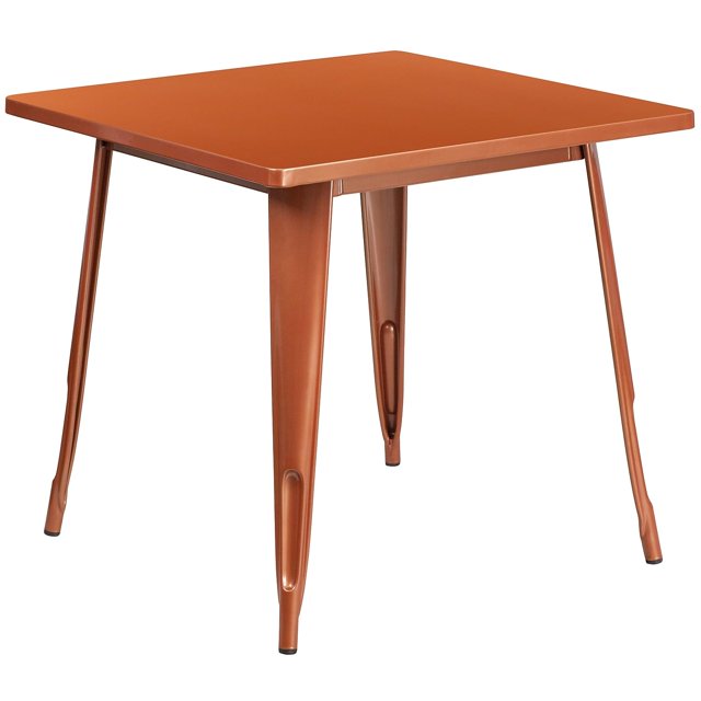 Bowery Hill 31.5" Square Metal Dining Table in Copper