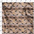 thumbnail image 3 of Soimoi Orange Rayon Fabric Crow Bird Printed Fabric 1 Yard 58 Inch Wide, 3 of 6
