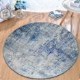 thumbnail image 1 of JV Home Round Rug Elegance Grey Blue 4 ft Washable Carpet Anti Slip, 1 of 6