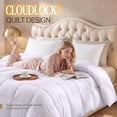 thumbnail image 3 of Beddora Queen Size Quilted Comforter White – Microfiber Down Alternative Duvet Insert, All Season Warmth, Box Stitched, Corner Tabs, Machine Washable, 3 of 5