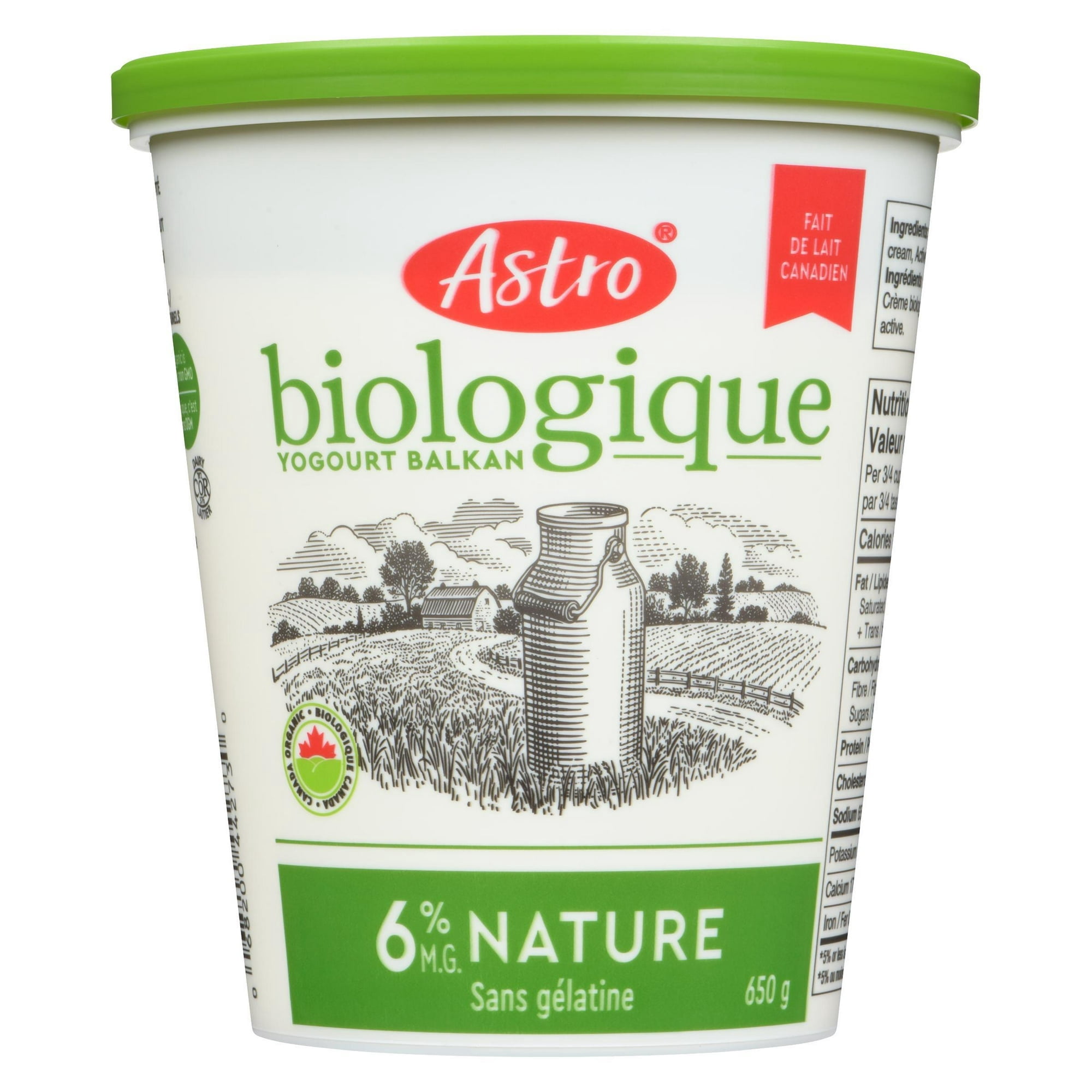 Yogourt Balkan Nature 6% Astro Original Biologique 650g