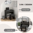 thumbnail image 4 of HOMCOM Vanity Set with Mirror and Cushioned Stool for Bedroom, 4 of 10
