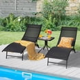 thumbnail image 3 of Costway 2 PCS Patio Folding Chaise Lounge Chair Recliner Adjustable Stackable Deck Black, 3 of 10