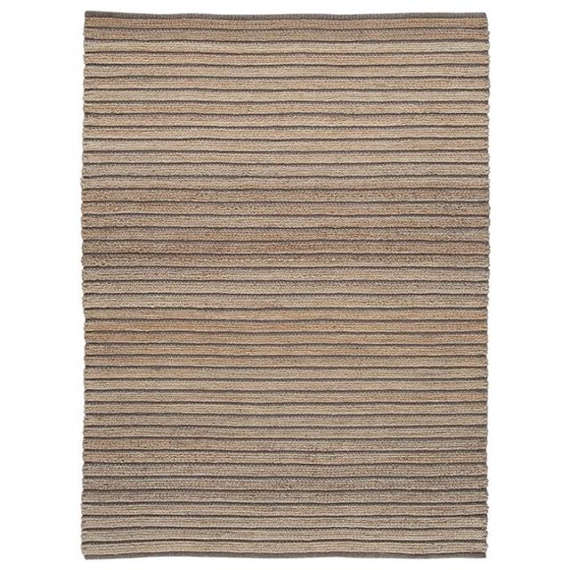Benjara BM233209 84 x 60 in. Jute Rug with Stripe Design, Beige