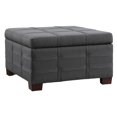 thumbnail image 1 of Detour Strap Square Storage Ottoman in Charcoal Fabric, 1 of 8