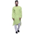 thumbnail image 1 of Atasi Solid Designer LongKurtaShirt Asymmetric Cut Full SleeveKurtaFor Men-Large, 1 of 1