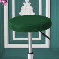 thumbnail image 4 of Housses de Coussin pour Tabouret Rond Luxe Antipoussière avec Élastique Lavable Siège de Chaise Vert Foncé, 4 of 9
