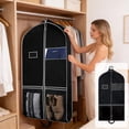 thumbnail image 1 of Non-Woven Fabric Garment Cover, Travel Suit Storage Bag with Mesh Pockets, Dirt-Proof & Wet-Proof Protection, Multi-Functional organizer, Black, JKODE, 1 of 9