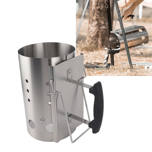 Allume-feu Cheminée, Allume-Cheminée en Acier Inoxydable Gain de Temps Sécuritaire pour Pique-Nique pour BBQ