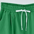 thumbnail image 4 of EGNMCR Womens Shorts Summer Plus Size Solid Five Points Large Size Cotton Linen Drawstring Shorts with Pockets Casual Pants, 4 of 6