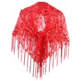 thumbnail image 3 of Châle pour Femmes, Enveloppe Décontractée à Paillettes, Cape de Soirée à Franges, Enveloppe à Paillettes, Châle de Mariée pour Rouge, 3 of 7