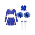 thumbnail image 1 of Aislor Uniforme de Cheerleading pour Filles Enfants Tenues de Cheer Patchwork Métallique Costume de Compétition Performance D01 6, 1 of 5