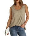 thumbnail image 4 of AherBiu Camisole pour Femmes Été Sans Manches Col Rond Décontractée Ample Couleur Unie Basique Camis T-Shirts, 4 of 7