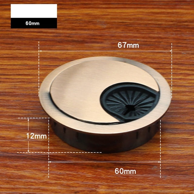 Bgsha 50mm/60mm/80mm Computer Metal Grommet Desk Table Cable Tidy Outlet Wire Cover
