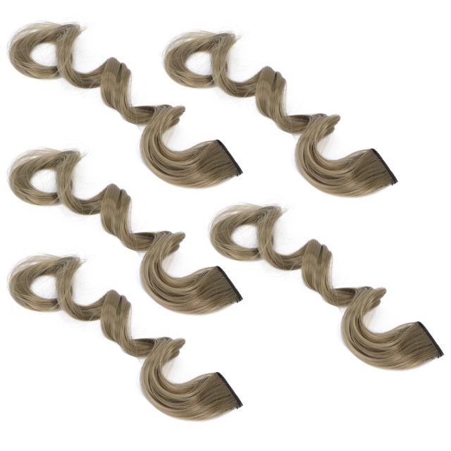 Extensions de Cheveux à Clipser, 5 Pcs Extension de Cheveux 21.7 Po Mèches Mode Longue Bouclée Colorée à Clipser pour Filles Femmes pour Mode Quotidienne et Occasions Spéciales