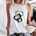 thumbnail image 2 of Timegard Camisoles pour Femmes Col Rond Imprimé Cœur Sans Manches Confortables Décontractées Amples Chemises Hauts Blouse, 2 of 5