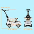 thumbnail image 3 of Qaba Voiture Pousse-Pousse 3 en 1 pour Enfants, Voiture Glissante pour Tout-Petits, Conception à Propulsion par les Pieds, Blanc, 3 of 10