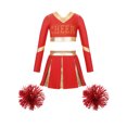 thumbnail image 1 of Sxiwei Kids Girls Cheerleading Uniform Cheer Outfits Metallic Patchwork Competition Performance Costume C01 12, 1 of 5
