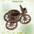 thumbnail image 3 of Gymax Rustic Wood Tricycle Planter w/Barrel Pot & Storage Box for Patio Balcony Garden, 3 of 10