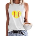 thumbnail image 2 of Birdeem Mode Femmes Imprimé Col Rond Sans Manches Chemises à Blocs Tunique T-Shirt Hauts, 2 of 5