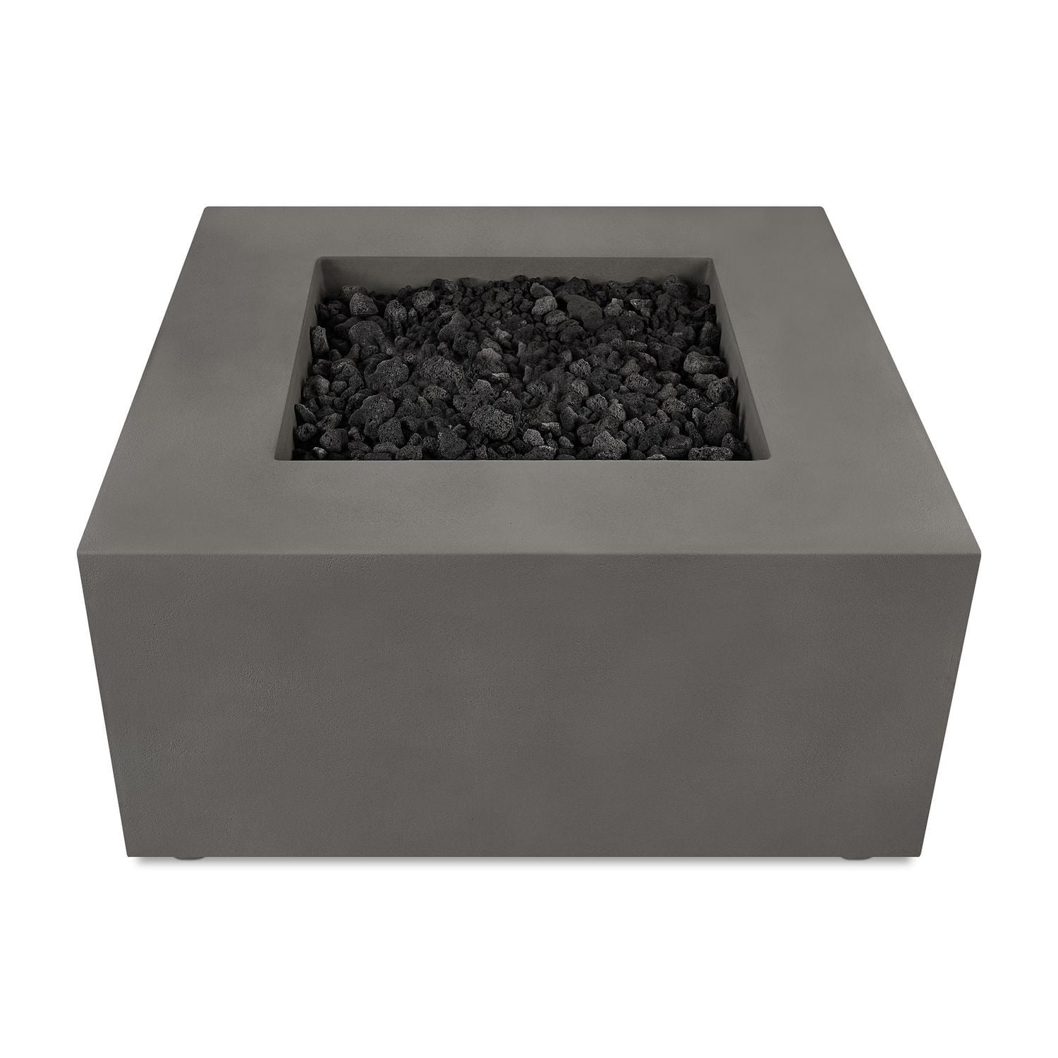 Real Flame Estes 40" Square Concrete Propane Fire Pit With Hidden Tank in Carbon by Jensen Co.