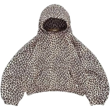Women's Oversized Leopard Print 2000 Retro Style Hooded Sweatshirt Pullover