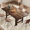 71 Inch Rectangular Wood Dining Table for 6-8, Large Kitchen Table with X-Leg Base and Horizontal Brace, Heavy Duty Table for Dining Room, Living Room, Office,Walnut
