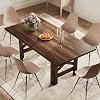 71 Inch Rectangular Wood Dining Table for 6-8, Large Kitchen Table with X-Leg Base and Horizontal Brace, Heavy Duty Table for Dining Room, Living Room, Office,Walnut