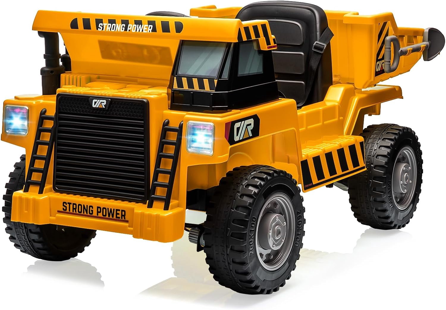 Kids Ride-on Dump Truck with Remote Control, 2-Speed Electric Toy Car, Shovel, Music for Outdoor Play