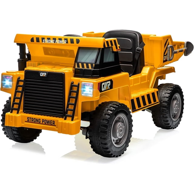 Kids Ride-on Dump Truck with Remote Control, 2-Speed Electric Toy Car, Shovel, Music for Outdoor Play