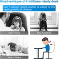 thumbnail image 2 of FDW Ensemble Bureau et Chaise pour Enfants, Étude École, Table à Hauteur Réglable, Rangement Bleu, 2 of 7