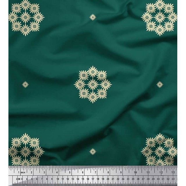 Soimoi Poly Georgette Fabric Artistic Floral Printed Craft Fabric by the Yard 42 Inch Wide