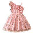 thumbnail image 2 of LOVZFMLL Robe pour Enfant 3-8 Ans, Mode, Couleur Unie, Paillettes, Fermeture Éclair, Manches Courtes, Col Rond, 2 of 9