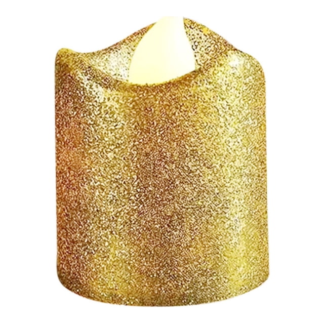 Candle Light Wedding Bar Decoration LED Powdered Small Candle Gold Wavy Mouth Candle