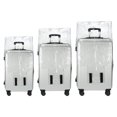 thumbnail image 1 of Unique Bargains 3Pcs Luggage Covers, 20 24 28 Inch Waterproof PVC Suitcase Cover Protectors, Silver-grey, 1 of 6