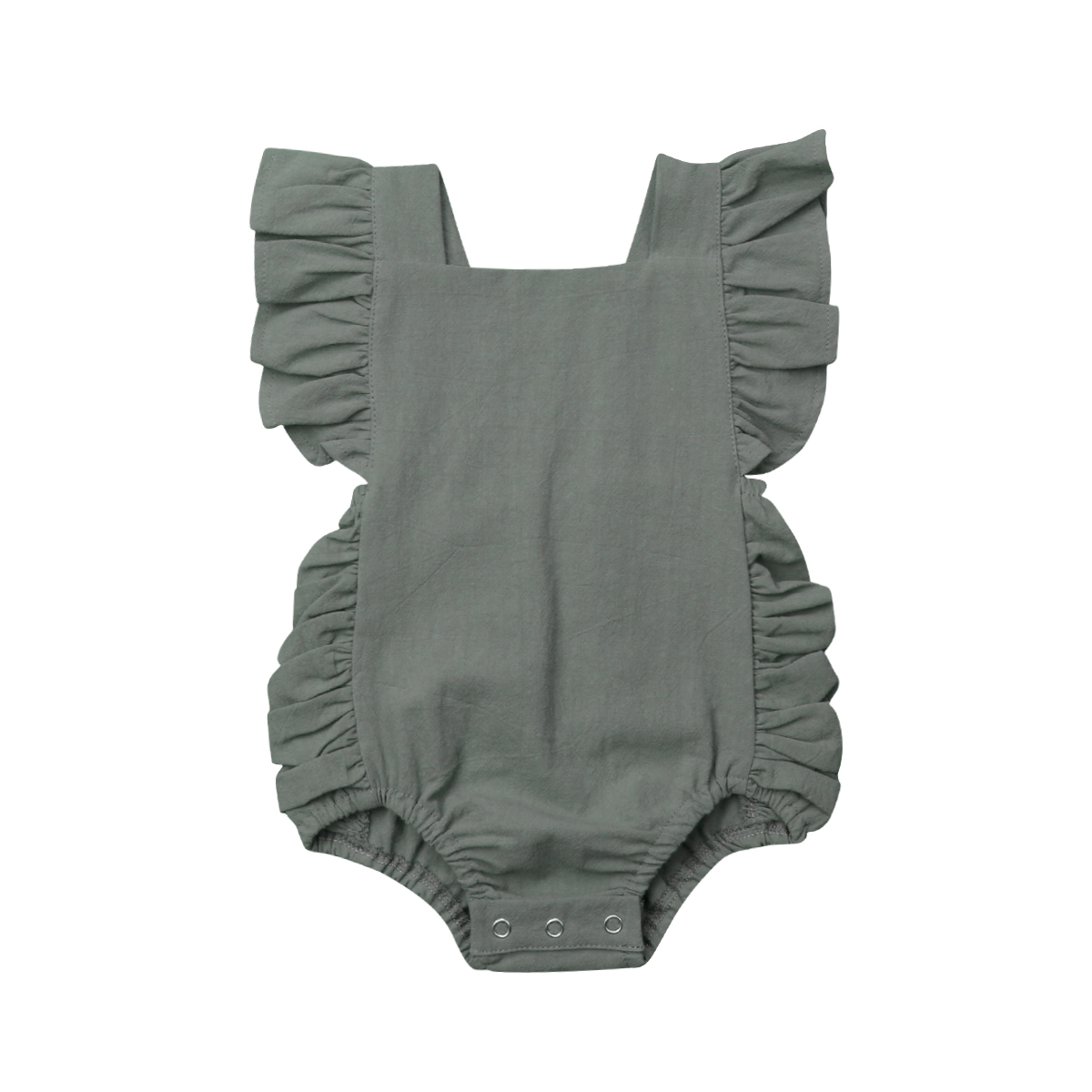 SUNSIOM Bébé Fille Combinaison Sans Manches Volant Solide Romper Tenue d'Été