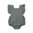 thumbnail image 1 of SUNSIOM Bébé Fille Combinaison Sans Manches Volant Solide Romper Tenue d'Été, 1 of 6